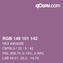 Código de color: RGB 149 101 142 | qconv.com