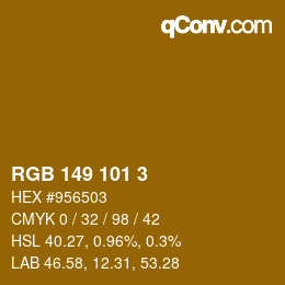 Color code: RGB 149 101 3 | qconv.com