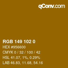 Color code: RGB 149 102 0 | qconv.com