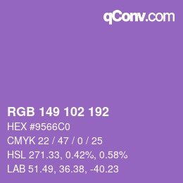 Color code: RGB 149 102 192 | qconv.com