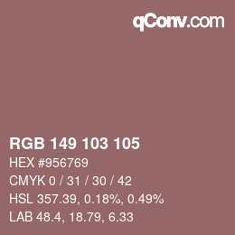 Código de color: RGB 149 103 105 | qconv.com