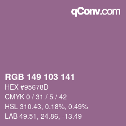 Color code: RGB 149 103 141 | qconv.com