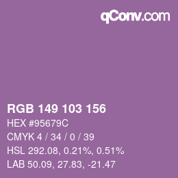 Farbcode: RGB 149 103 156 | qconv.com