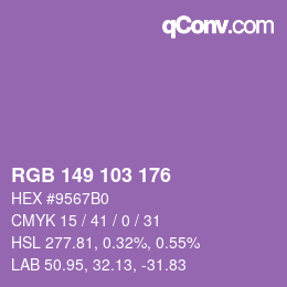 Color code: RGB 149 103 176 | qconv.com