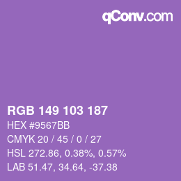 Color code: RGB 149 103 187 | qconv.com
