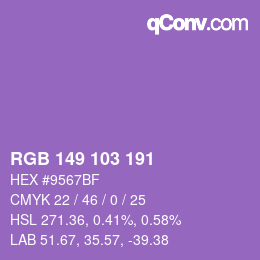 Color code: RGB 149 103 191 | qconv.com