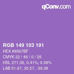 カラーコード: RGB 149 103 191 | qconv.com