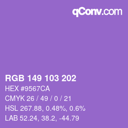 Color code: RGB 149 103 202 | qconv.com