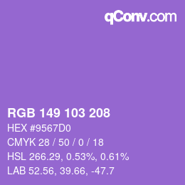 Color code: RGB 149 103 208 | qconv.com