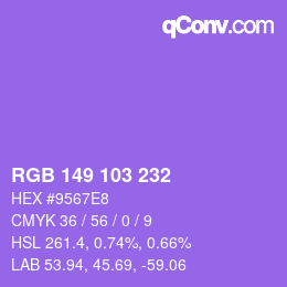 Color code: RGB 149 103 232 | qconv.com