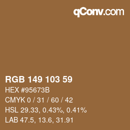 Farbcode: RGB 149 103 59 | qconv.com