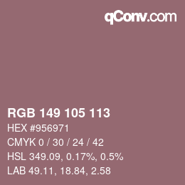 Color code: RGB 149 105 113 | qconv.com