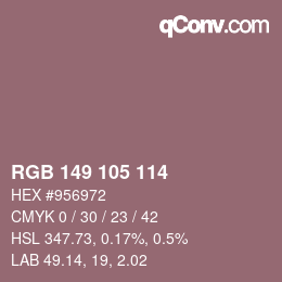 Color code: RGB 149 105 114 | qconv.com