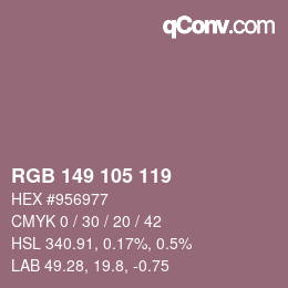 Color code: RGB 149 105 119 | qconv.com