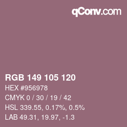 Color code: RGB 149 105 120 | qconv.com