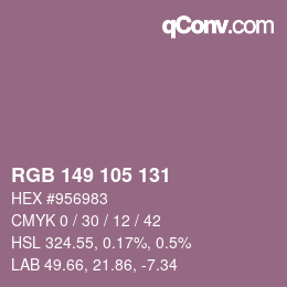 Color code: RGB 149 105 131 | qconv.com
