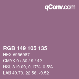 カラーコード: RGB 149 105 135 | qconv.com
