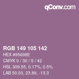 Código de color: RGB 149 105 142 | qconv.com