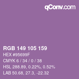 Color code: RGB 149 105 159 | qconv.com