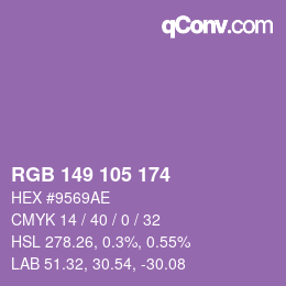 Color code: RGB 149 105 174 | qconv.com
