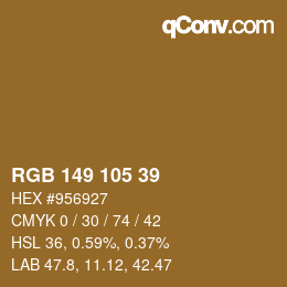 Color code: RGB 149 105 39 | qconv.com