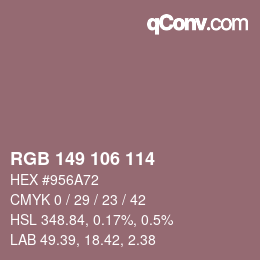 Color code: RGB 149 106 114 | qconv.com