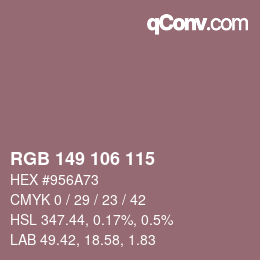 Color code: RGB 149 106 115 | qconv.com