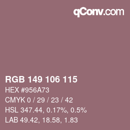 Code couleur: RGB 149 106 115 | qconv.com