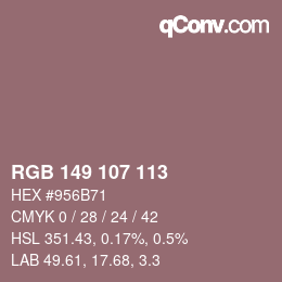 Código de color: RGB 149 107 113 | qconv.com