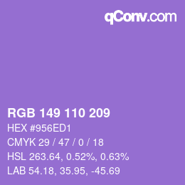 Color code: RGB 149 110 209 | qconv.com