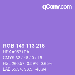 Color code: RGB 149 113 218 | qconv.com