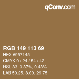 Color code: RGB 149 113 69 | qconv.com