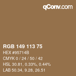 Color code: RGB 149 113 75 | qconv.com