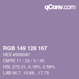 Color code: RGB 149 128 167 | qconv.com