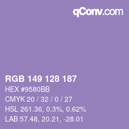 カラーコード: RGB 149 128 187 | qconv.com