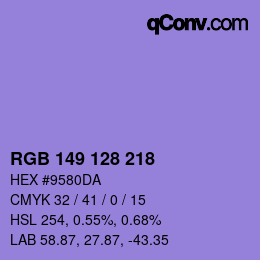 Color code: RGB 149 128 218 | qconv.com