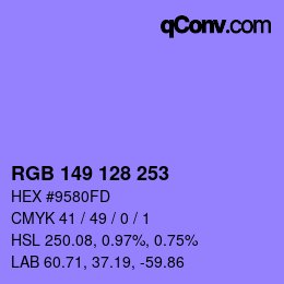 Color code: RGB 149 128 253 | qconv.com