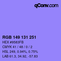 Color code: RGB 149 131 251 | qconv.com