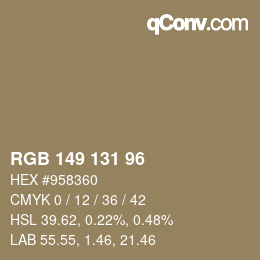 Code couleur: RGB 149 131 96 | qconv.com