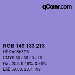 Farbcode: RGB 149 133 213 | qconv.com
