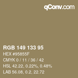 Farbcode: RGB 149 133 95 | qconv.com