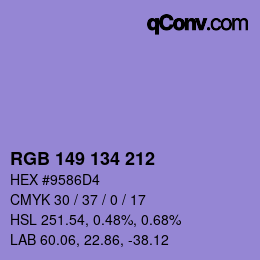 Color code: RGB 149 134 212 | qconv.com