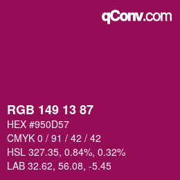 Color code: RGB 149 13 87 | qconv.com