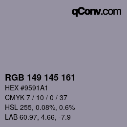 Farbcode: RGB 149 145 161 | qconv.com