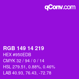 Color code: RGB 149 14 219 | qconv.com