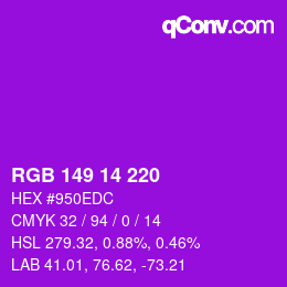 カラーコード: RGB 149 14 220 | qconv.com