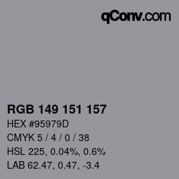 Color code: RGB 149 151 157 | qconv.com