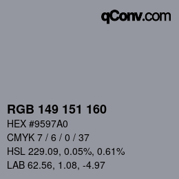 Color code: RGB 149 151 160 | qconv.com