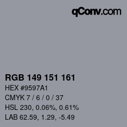 Color code: RGB 149 151 161 | qconv.com