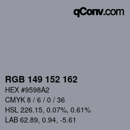 Farbcode: RGB 149 152 162 | qconv.com